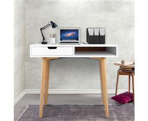 Office Computer Desk Study Table Storage Drawers Student Laptop White