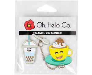 Oh Hello Enamel Pins 2 pack - Coffee Shop