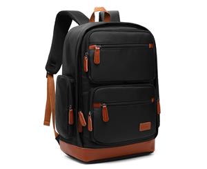 POSO 15.6 Inches Laptop Bag Nylon Computer Backpack-Black