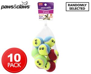 Paws & Claws Pet Tennis Balls 10-Pack - Assorted