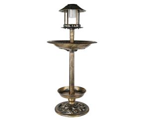 Pedestal-styled Garden Bird bath Pedestal Outdoor Yard Dcor Art Decorative With Solar Light