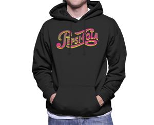 Pepsi Cola Neon Retro Logo Men's Hooded Sweatshirt - Black