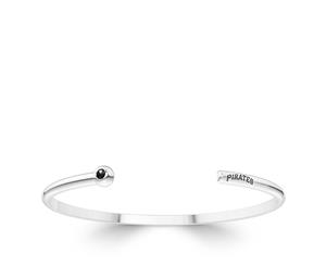 Pittsburgh Pirates Black Onyx Cuff Bracelet For Women In Sterling Silver Design by BIXLER - Sterling Silver