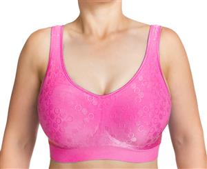 Playtex Women's Comfort Revolution Dot Wirefree Bra - Peony Parade Pink