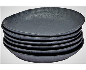 Rania - Black Slate Ceramic Earthen 20cm Side Plates X 6 pieces