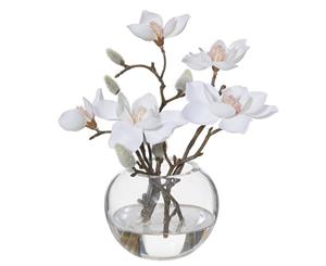 Rogue Magnolia Sphere Vase 16x19x21cm White Glass