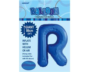 Royal Blue R Alphabet Foil Balloon 86cm