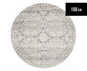 Rug Culture 150cm Mirage Modern Round Rug - Silver/Grey