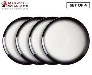 Set of 4 Maxwell & Williams Caviar Granite Coupe Plate 27cm