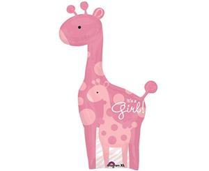 Shape Giraffe Safari Baby It's a Girl! 64cm x 107cm Foil Balloon