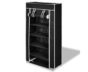Shoe Storage Rack Wardrobe 5 Tier Shelf Organiser Cabinet Portable Holder Black