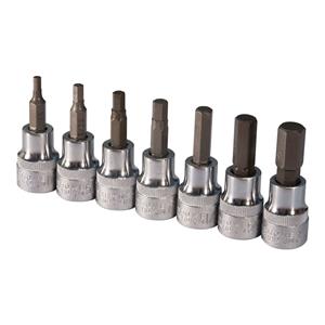 Sidchrome 7 Piece A/F 3/8'' Drive In-Hex Socket Set