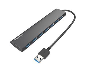 Simplecom CH371 Ultra Slim Aluminium 7 Port USB 3.0 Hub for PC Mac Laptop Black