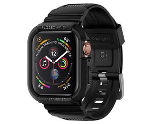 Spigen Apple Watch Series 5 / 4 Case Genuine SPIGEN Rugged Armor Pro Soft Cover + Strap Band for 44mm [ColourBlack]