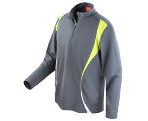 Spiro Unisex Sports Trial Performance Training Top (Charcoal/Lime/White) - RW1471