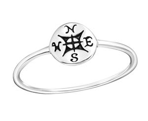 Sterling Silver Plain Compass Ring