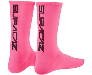 Supacaz SupaSox Straight Up Cycling Socks Neon Pink/Black