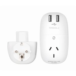 Terminal 2 Dual USB Travel Adaptor (Europe)