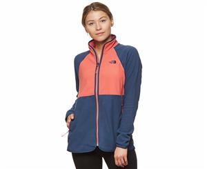 The North Face Women's Glacier Alpine Full-Zip Fleece - Spiced Coral/Blue Wing Teal