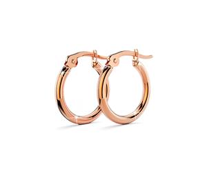 Trishia Hoop Rose Gold Layered Earrings 15mm/Rose Gold