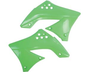 UFO Plastic RADIATOR SHROUDS Kawasaki Motor Bike KX450F 2009 Model GREEN