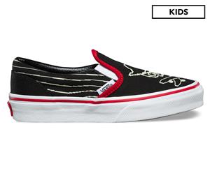 Vans Boys' Pre/Grade-School Pixel Pirate Classic Slip-On Shoe - Black/Racing Red/True White