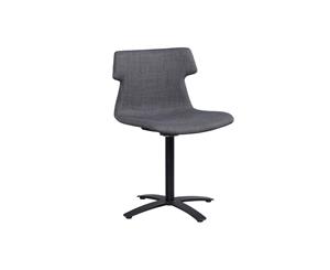 Wave Fabric Chair - Swivel Base Black - grey upholstered