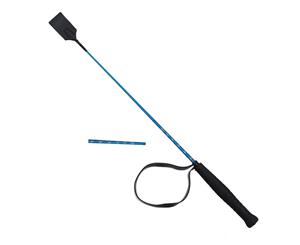 Zilco Riding Whip Crop Shaped Rubber Handle Horse Or Pony Club Blue 65Cm - Blue