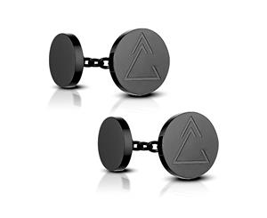 aaina & co Black Unclosed Delta Chain Cufflinks