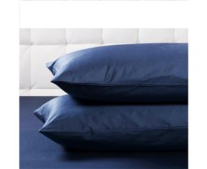 1500TC Pure Cotton Standard Pillowcases Pair - Navy