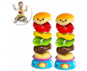 2PK Bright Starts Stack 'n Spin Gourmet Burger Fun/Toy 6m+ Baby/Infant/Toddler