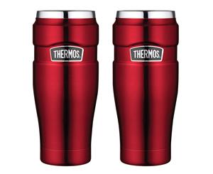 2PK Thermos 470ml Vacuum Double Wall Insulated Stainless Steel King Tumbler Red