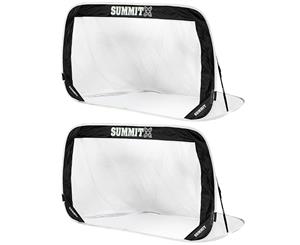 2x Summit 1.2m Champions Goal Portable w/Carry Bag/Pegs f/Football/Soccer/Futsal