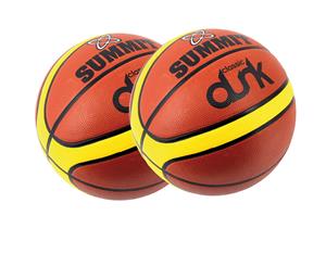 2x Summit Size 3 Classic Dunk Basketball Indoor/Outdoor Sport Rubber Ball Brown