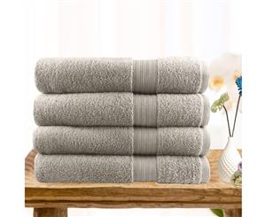 4 Piece Ultra-light Cotton Bath Towel in Beige