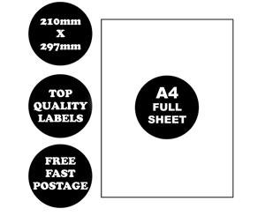 A4 Self Adhesive Address Labels Laser Inkjet Print Mailing Sticker [FULL PAGE]