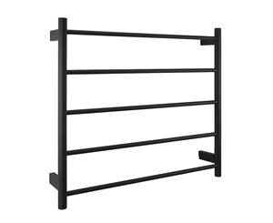 AGUZZO EZY FIT Dual Wired Round Tube Heated Towel Rail 75 x 70cm - Matte Black