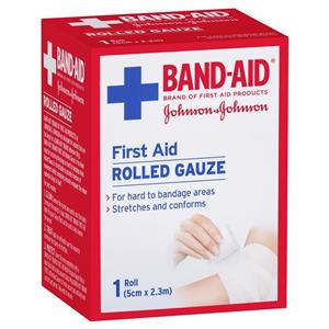 Band-Aid First Aid Rolled Gauze 5cm x 2.3m 1 Pack