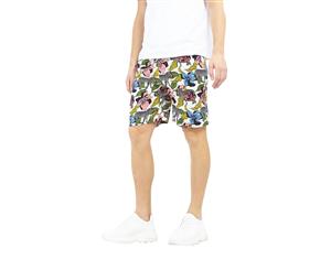 Brave Soul Mens Psychedelic Zebra Print Shorts (White Multi) - SHORTS246