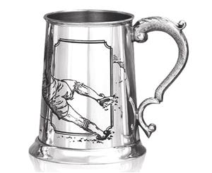 British Pewter Company Soccer Scene Beer Tankard 1 Pint