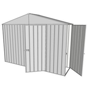 Build-a-Shed 3.0 x 0.8 x 2.3m Gable Single Hinged Side Door Shed - Zinc