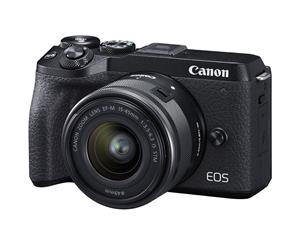 Canon EOS M6 Mark II Mirrorless Digital Camera with EF-M 15-45mm Camera Kit - Black