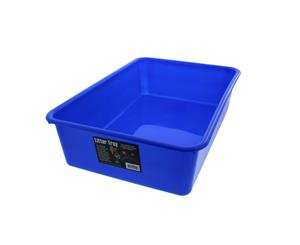 Cat Litter Tray Blue 44L x 31W x 11H Allows Easy Disposal Of Kitty Litter