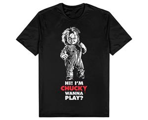 Chucky Wanna Play Black T Shirt