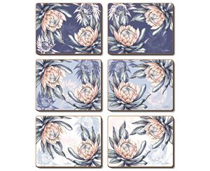 Cinnamon Protea 6 Piece Cork Coasters Set 11 x 9.5cm