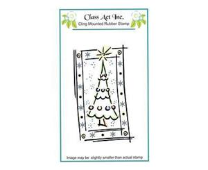 Class Act Cling Mounted Rubber Stamp 3.25In.X5.5In. Framed Tree