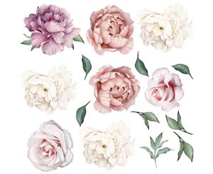 Colorful Peony Flower Wall Stickers Decals (Size 60cm x 60cm)