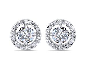 Cosmos Studs-White Gold/Clear