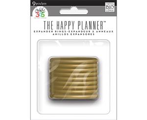 Create 365 Planner Expander Rings 9/Pkg-Gold 1.75"