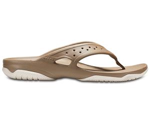 Crocs Mens Swiftwater Deck Flip M - Khaki/Stucco